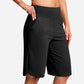 🏆 Last Day Special Price £10.99 ! 💐Women's Bermuda Shorts with Pockets -👍Knee Length Athletic Casual Long Shorts
