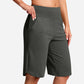 🏆 Last Day Special Price £10.99 ! 💐Women's Bermuda Shorts with Pockets -👍Knee Length Athletic Casual Long Shorts