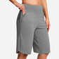 🏆 Last Day Special Price £10.99 ! 💐Women's Bermuda Shorts with Pockets -👍Knee Length Athletic Casual Long Shorts