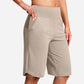 🏆 Last Day Special Price £10.99 ! 💐Women's Bermuda Shorts with Pockets -👍Knee Length Athletic Casual Long Shorts
