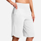 🏆 Last Day Special Price £10.99 ! 💐Women's Bermuda Shorts with Pockets -👍Knee Length Athletic Casual Long Shorts