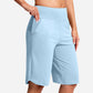 🏆 Last Day Special Price £10.99 ! 💐Women's Bermuda Shorts with Pockets -👍Knee Length Athletic Casual Long Shorts
