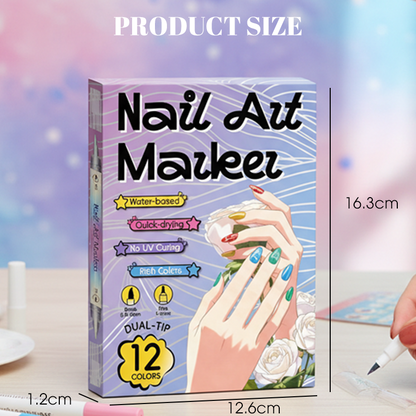 🥳2026 HOT SALE🥳💞50K+ SOLD!✨🎨 50% OFF! Dual-Tip Nail Art Marker Pen SetQuick‑dry, no UV lamp. Fine & brush tips. 12/24 vibrant colors. Easy DIY at home. No smudges, just art! 💅🖌️