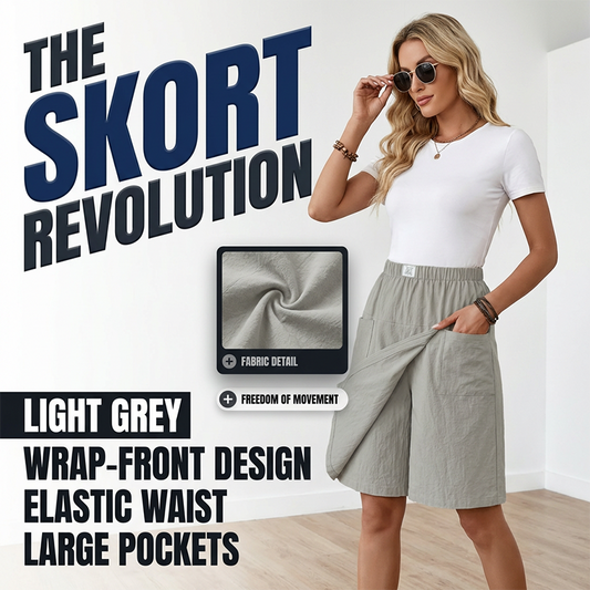 👖Last Day Special Price:£ 14.99!!!💥Women's Casual Elastic Waist Wrap Skort🔥