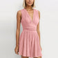 🥳2026 HOT SALE🥳💞50K+ SOLD!👗🌸 50% OFF! V-Neck Ruched Waist Romper – Sleeveless & flattering, pleated waist defines curves. Soft & breathable, perfect for sunny days. Sizes S-2XL. Your effortless summer go‑to. 🦋✨