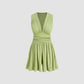 🥳2026 HOT SALE🥳💞50K+ SOLD!👗🌸 50% OFF! V-Neck Ruched Waist Romper – Sleeveless & flattering, pleated waist defines curves. Soft & breathable, perfect for sunny days. Sizes S-2XL. Your effortless summer go‑to. 🦋✨