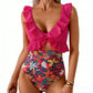 🏖️Summer Hot Sale 50% OFF🌊Women’s Tummy-Control One-Piece Swimsuit🩱Flattering V-Neck🩱Ruched Slimming Design🌸Elegant Ruffle & Chic Cut-Out 💕