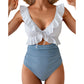 🏖️Summer Hot Sale 50% OFF🌊Women’s Tummy-Control One-Piece Swimsuit🩱Flattering V-Neck🩱Ruched Slimming Design🌸Elegant Ruffle & Chic Cut-Out 💕