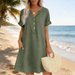 🏖️50% OFF!Only ￡13.99!!🔥Limited Time👗Women's V-Neck Tunic Dress – Relaxed Fit, Pockets & Breathable🍃
