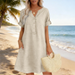 🏖️50% OFF!Only ￡13.99!!🔥Limited Time👗Women's V-Neck Tunic Dress – Relaxed Fit, Pockets & Breathable🍃