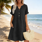 🏖️50% OFF!Only ￡13.99!!🔥Limited Time👗Women's V-Neck Tunic Dress – Relaxed Fit, Pockets & Breathable🍃