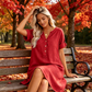 🏖️50% OFF!Only ￡13.99!!🔥Limited Time👗Women's V-Neck Tunic Dress – Relaxed Fit, Pockets & Breathable🍃