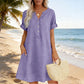 🏖️50% OFF!Only ￡13.99!!🔥Limited Time👗Women's V-Neck Tunic Dress – Relaxed Fit, Pockets & Breathable🍃