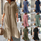 📢📢50% OFF !! ⏰Women's Vintage Lapel Neck Long Dress👗