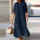 📢📢50% OFF !! ⏰Women's Vintage Lapel Neck Long Dress👗