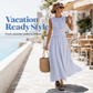 💗👗LAST DAY SALE 60% OFF⚡50K+ SOLD💕Women Casual Striped Sleeveless Maxi Dress✨Loose Breathable Long Sundress Daily Holiday Beach Commute Outfit UK🇬🇧