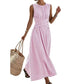 💗👗LAST DAY SALE 60% OFF⚡50K+ SOLD💕Women Casual Striped Sleeveless Maxi Dress✨Loose Breathable Long Sundress Daily Holiday Beach Commute Outfit UK🇬🇧