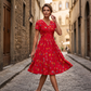 🌺LAST DAY SALE ONLY￡16.99!!🌿Women's V-Neck Floral Print Dress with Twist Waist