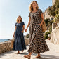 🎁2026 New Arrivals 50% OFF💥Women's Leopard Print Maxi Dress with Pockets Casual Short Sleeve Long Dress