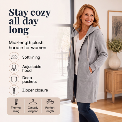 📢📢This Week's Special Price:￡19.99!!🔥✨Women's Casual Zip up Fleece Hoodies Tunic Sweatshirt