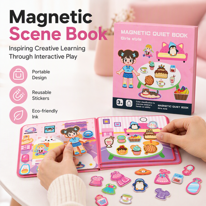 🧩 Last Day Special Price £8.99 ! 🧒👧Kids Magnetic Quiet Book – Folding puzzle scenes, magnetic & educational – Boosts creativity & learning for boys & girls ✨