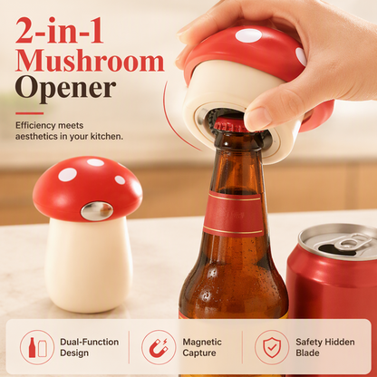 🍄 2-in-1 Magnetic Mushroom Bottle Opener🍾