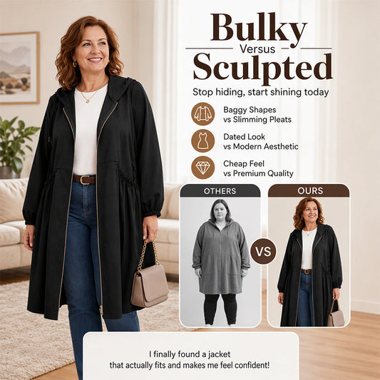 🧥 Plus Size | Women's Mid-Length Hooded Everyday Jacket